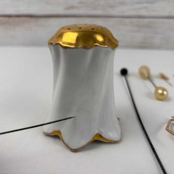 Antique Noritake Nippon Hat Pin Holder plus 7 Hat Pins - Picture 12 of 12